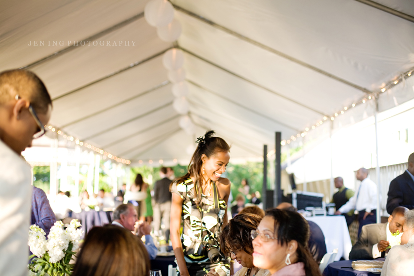 Cape Code tented wedding photography - guests in tent