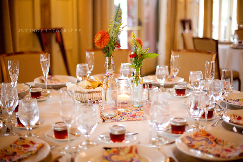 Gibbet Hill Barn wedding photography in Groton, MA - reception centerpieces