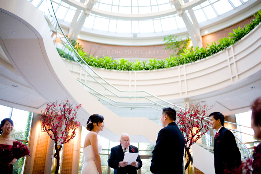 Boston Seaport Hotel wedding photography - ceremony in rotunda 2