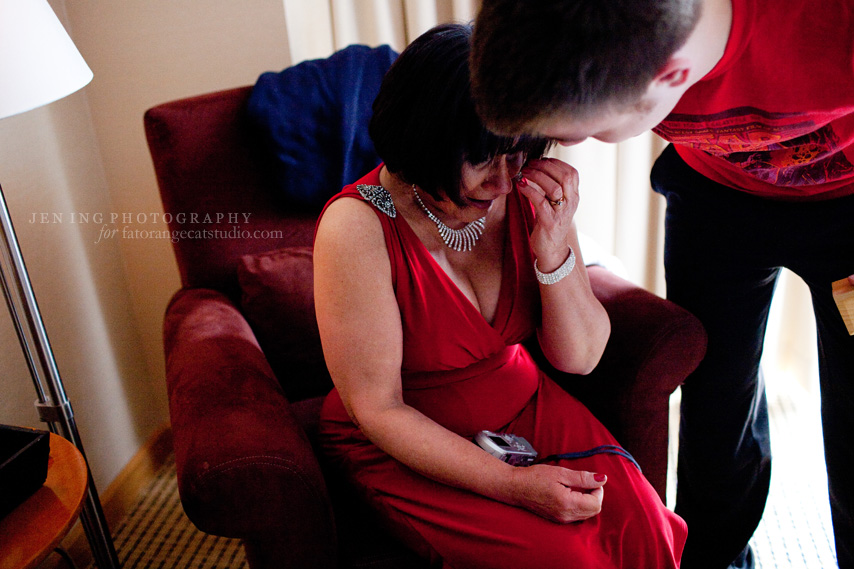 Cambridge wedding photography - groom and mother