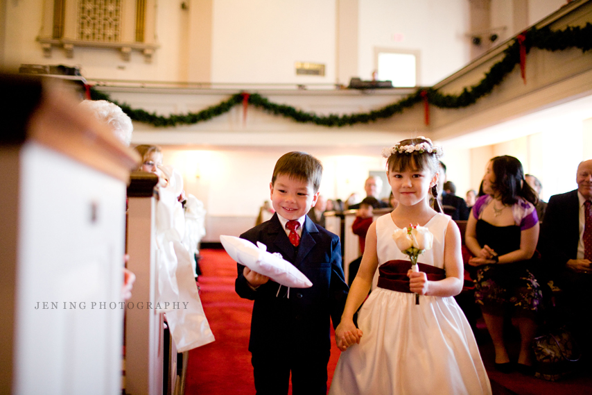 Park Street Church wedding photography - ring bearer and flower girl