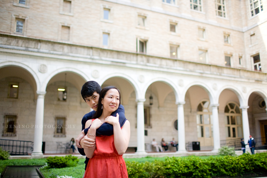 Boston engagement session - Couple in Boston Public Library courtyard