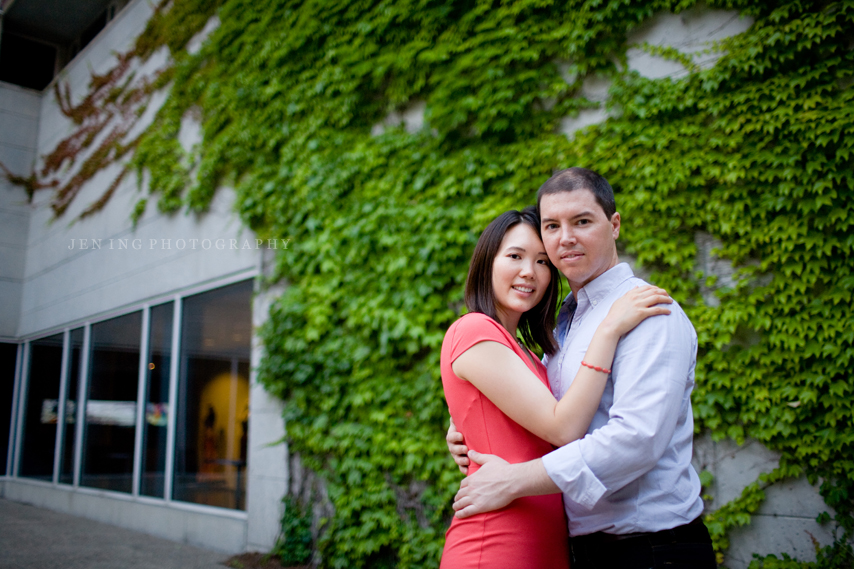 Wellesley engagement session - couple with ivy covered wall