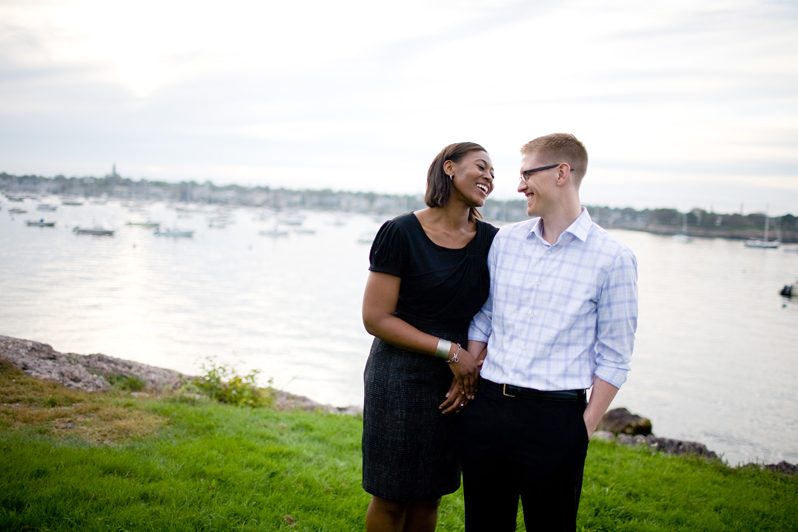 New England engagement session - couple at the Light Tower