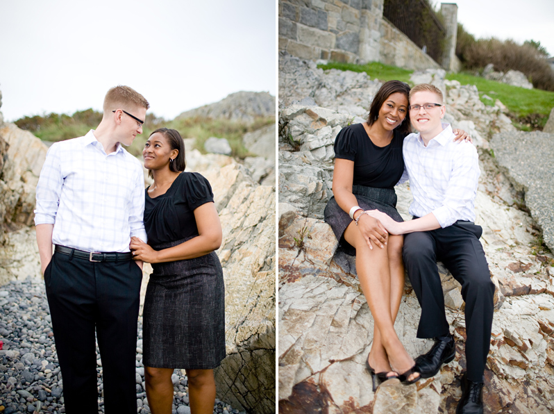 Marblehead engagement session near Boston - couple at Castle Rock