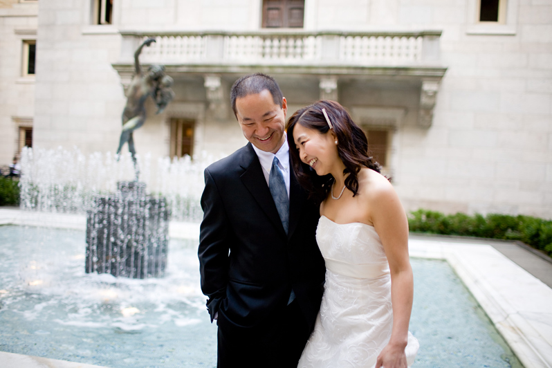 Boston Public Library wedding - bride and groom portraits