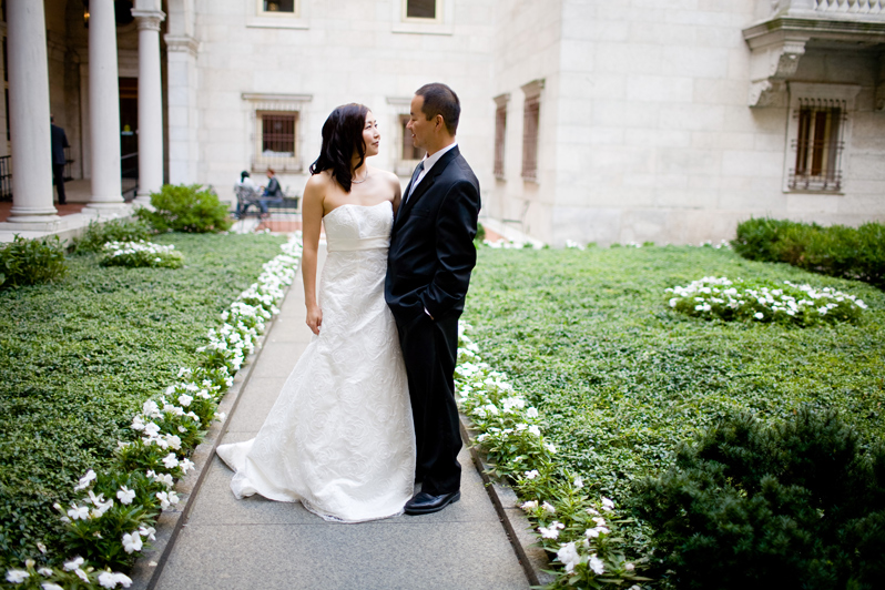 New England wedding - Bride and groom portrait