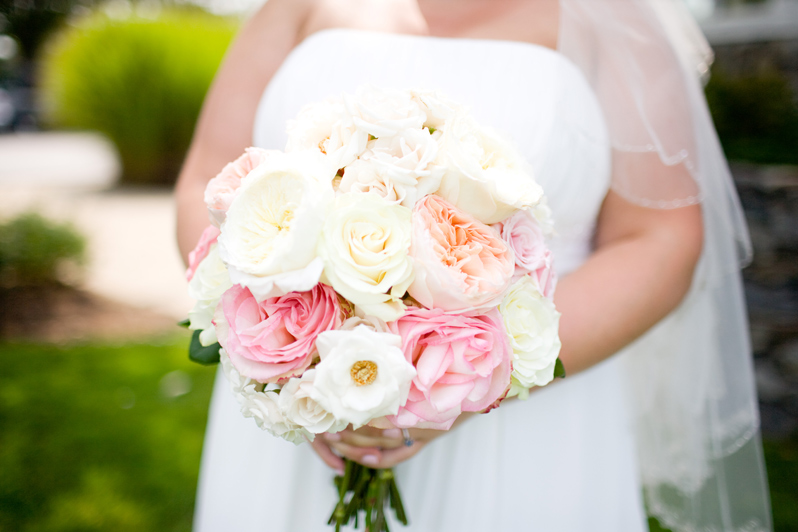 September wedding in New England - bride with bouquet