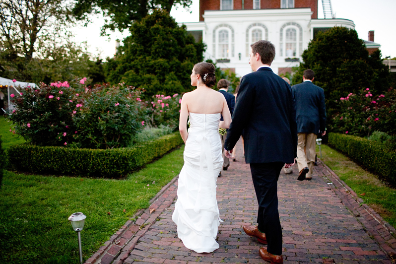 New England fall wedding at the Commandant's House - bride and groom after ceremony