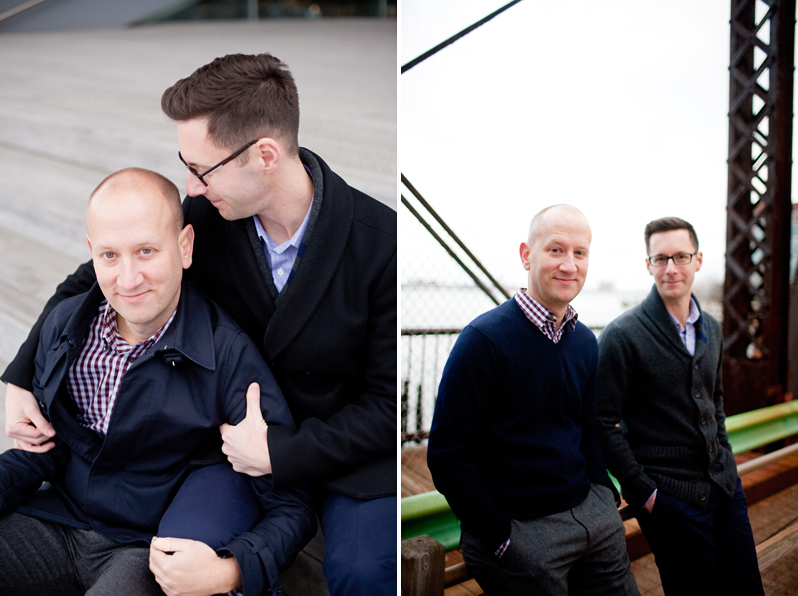 same sex engagement session at Boston ICA - smiling couple