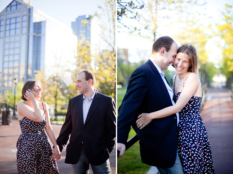 Christopher Columbus park engagement in Boston