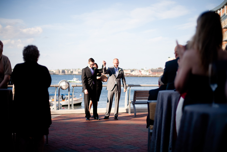 Boston wedding on the harbor - ceremony cheer