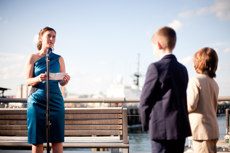 Boston harbor wedding at the Fairmont Battery Wharf - ceremony