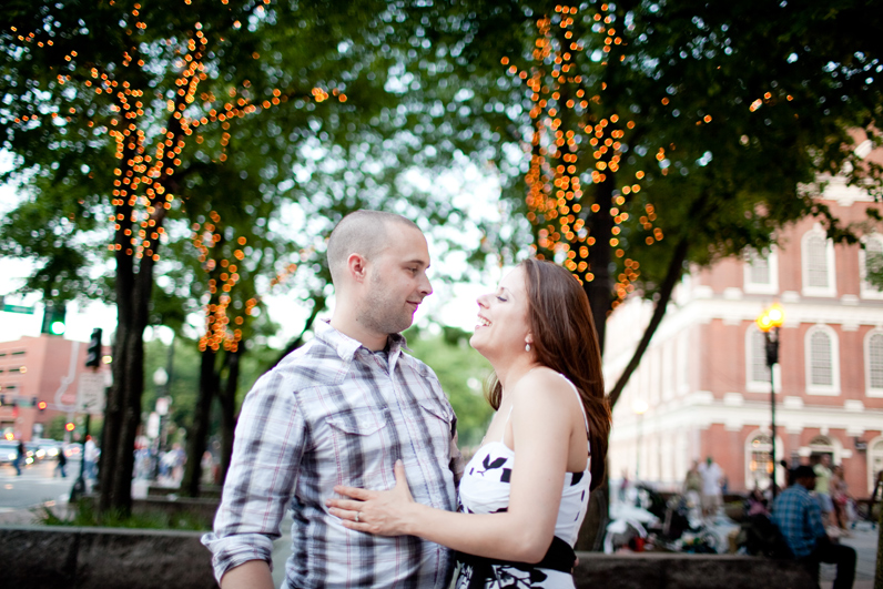 faneuil hall engagement at sunset 