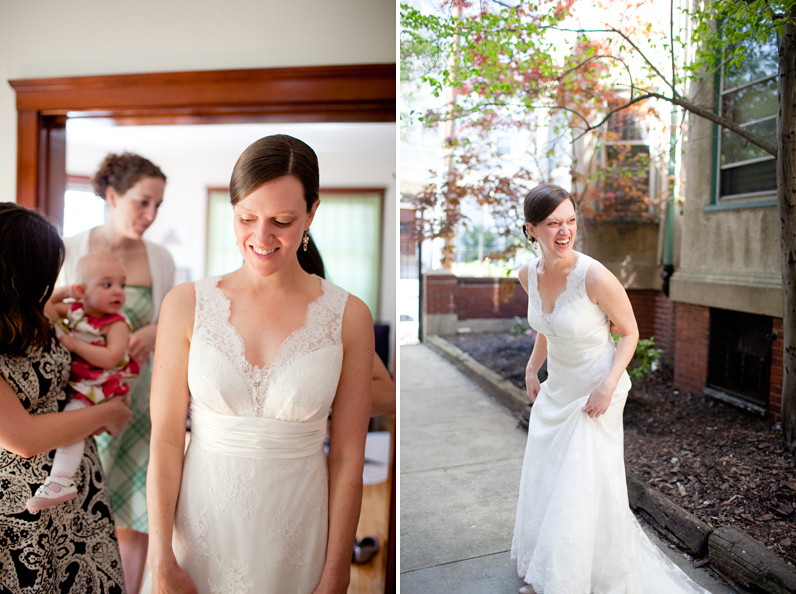 Cambridge wedding in Central Square - bride getting ready