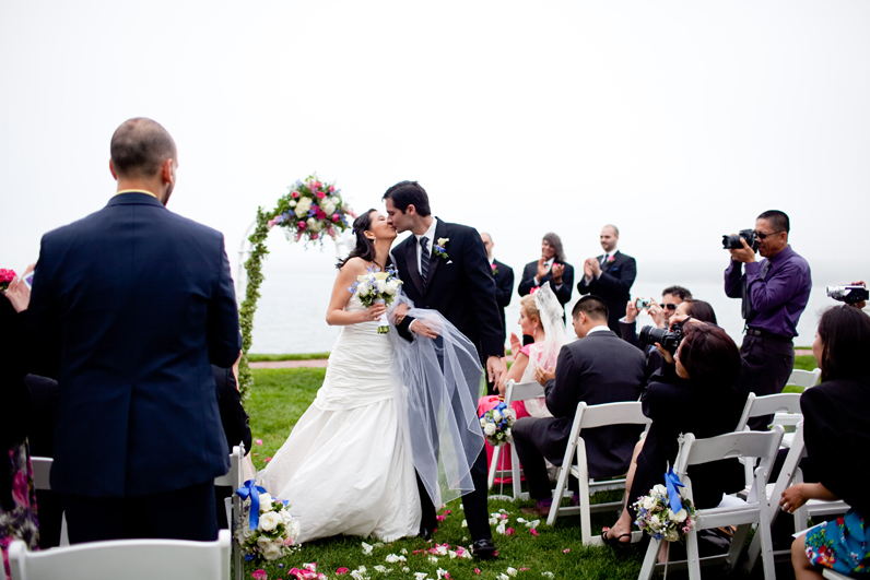 cape cod wedding ceremony - bride and groom