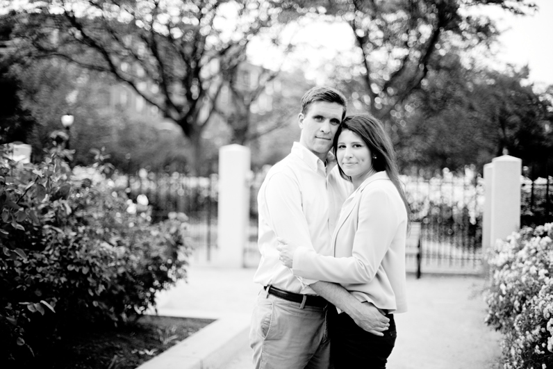 boston engagement in a rose garden