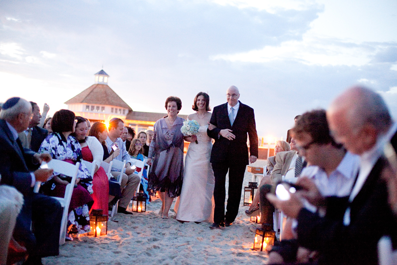 sunset ceremony on cape cod at the wychmere beach club