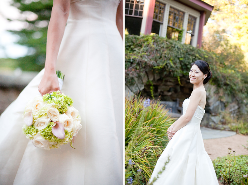 bride and bouquet at moraine farm wedding