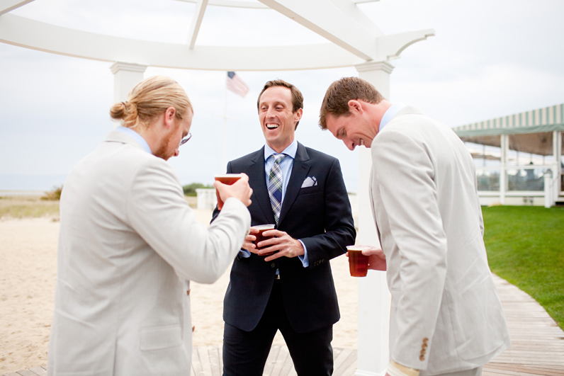 groom and groomsmen at cape cod wedding