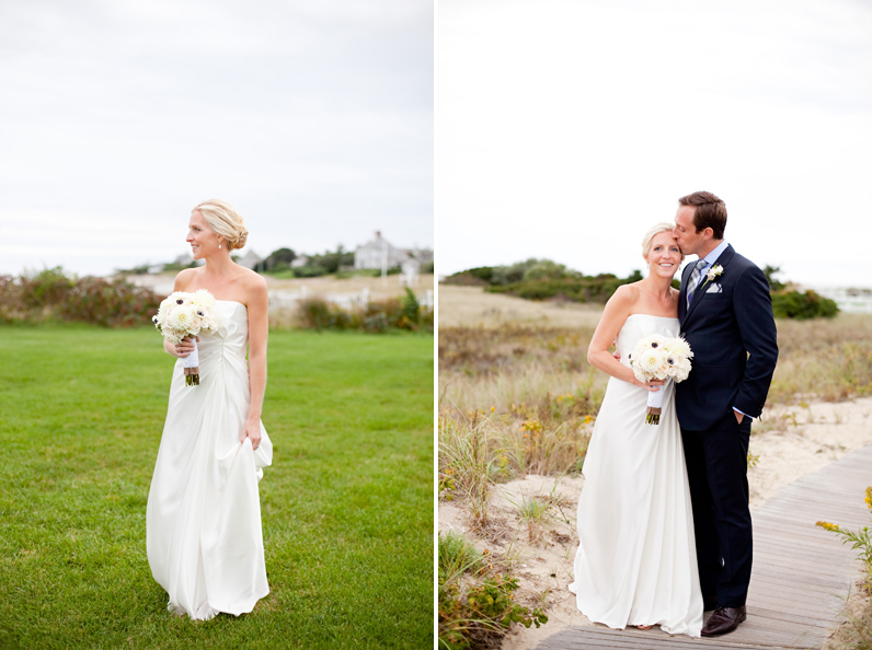 beach wedding at the chatham bars inn - cape cod bride and groom