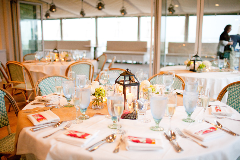 wedding centerpiece lanterns at cape cod wedding