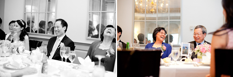 cambridge wedding speech reactions - groom and parents