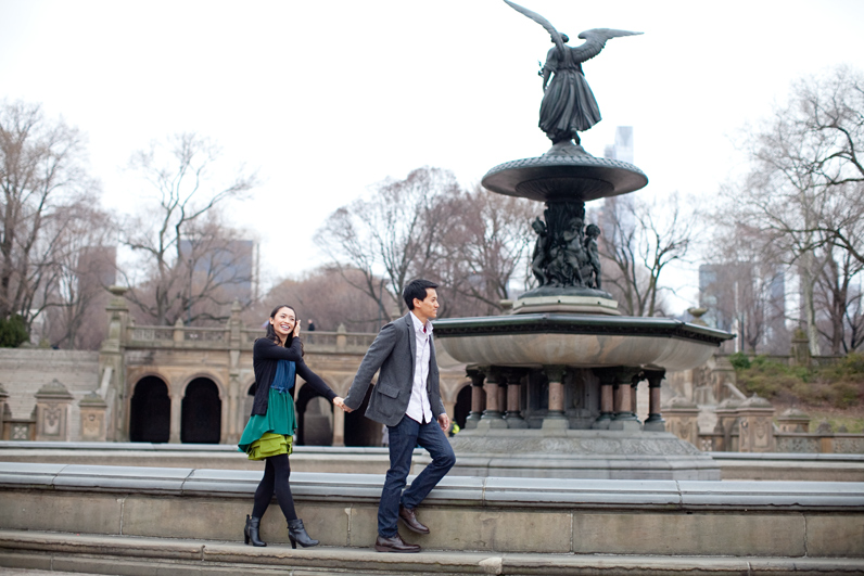 central park engagement session