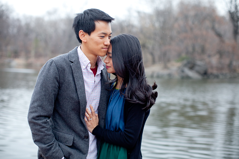 rainy engagement in central park